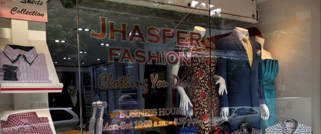 Front entrance of Jhasper Fashion bespoke clothing store on Sukhumvit Road Soi 11 Bangkok