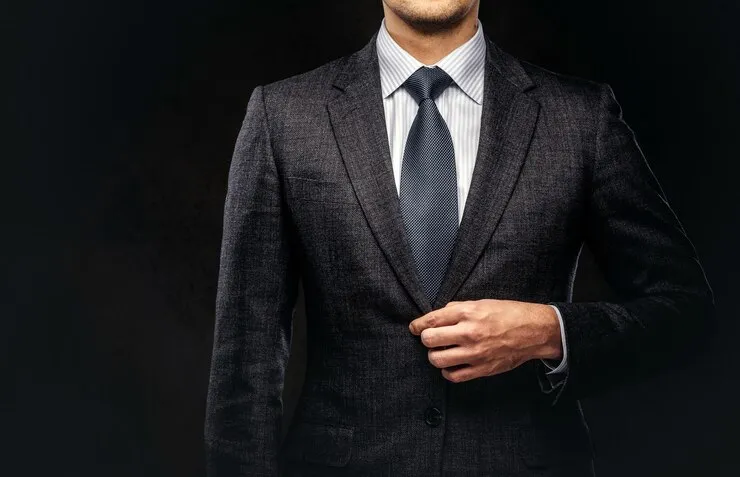 Navy blue single breasted bespoke suit style option from Jhasper Fashion