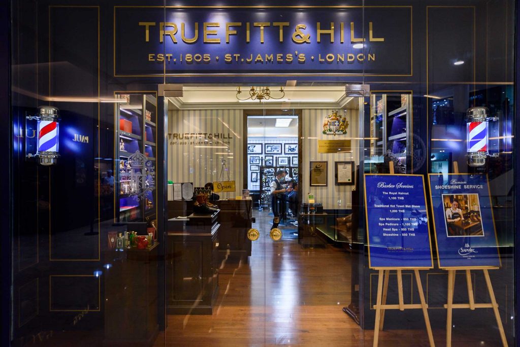 Truefitt and Hill Bangkok classic grooming barbershop entrance