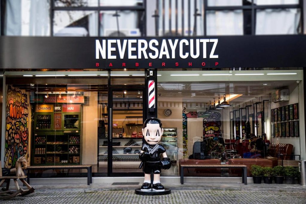 Never Say Cutz Bangkok urban barbershop storefront